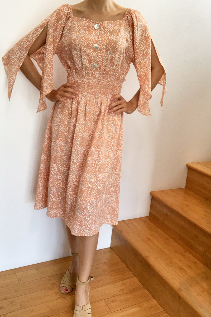 Tangy Tangerine Midi Plus size Dress