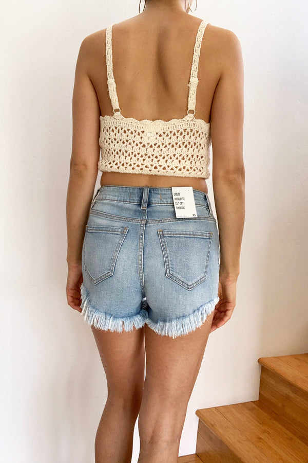 Rio Knit Crop Top Cream