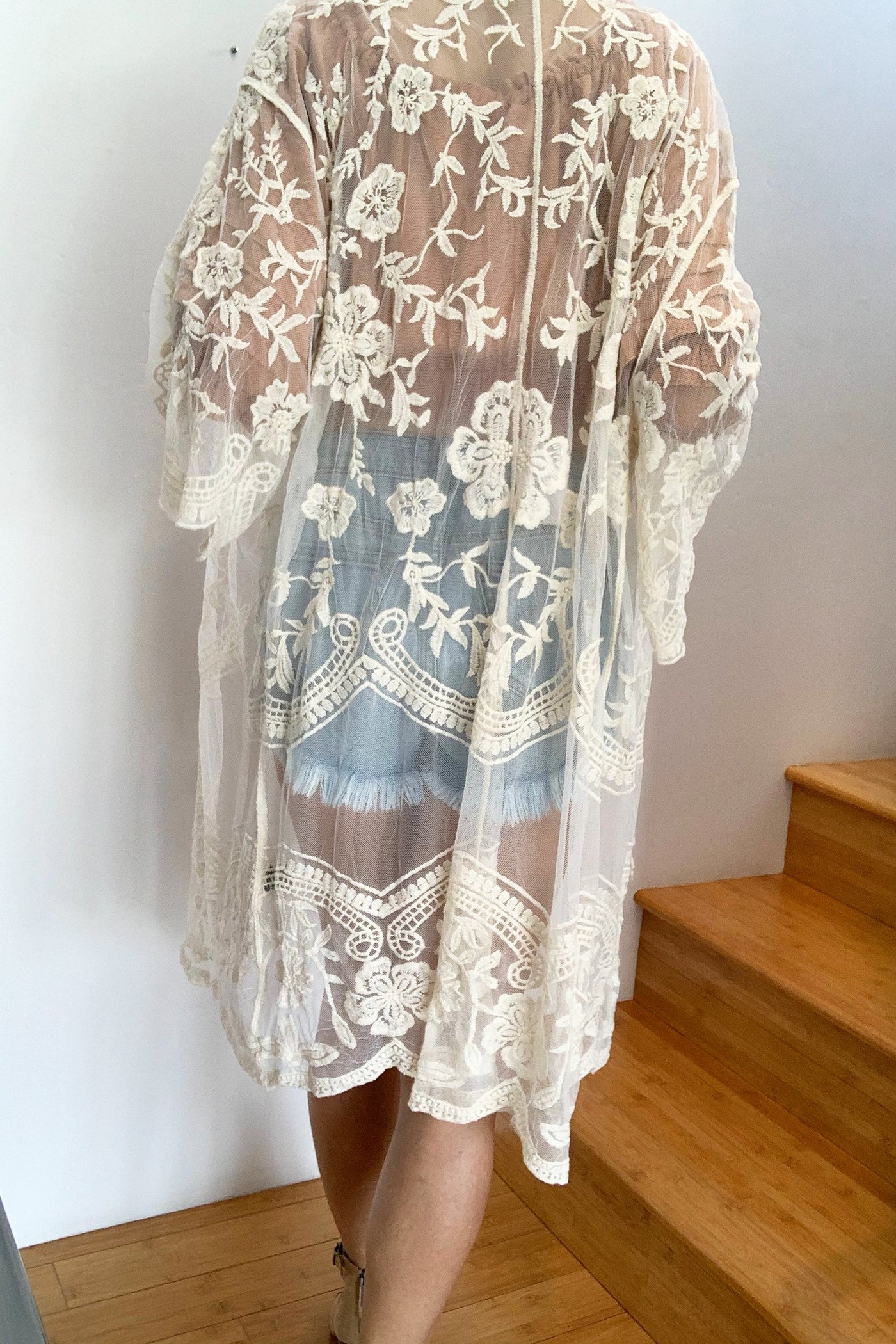 Santorini Cotton Lace Kimono Natural – Ela women's fashion