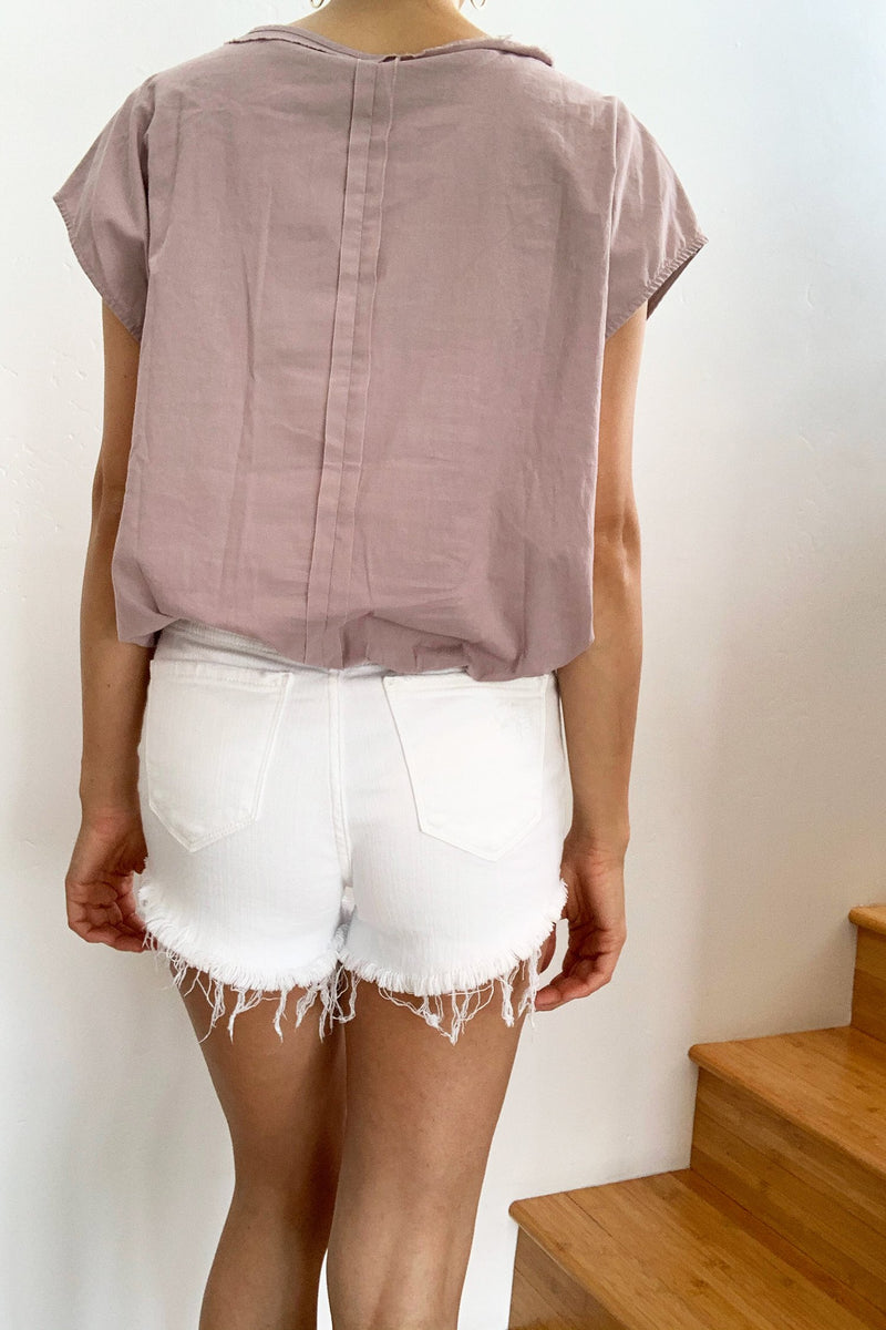 Santorini Cotton Raw Edge Top Dry Lilac