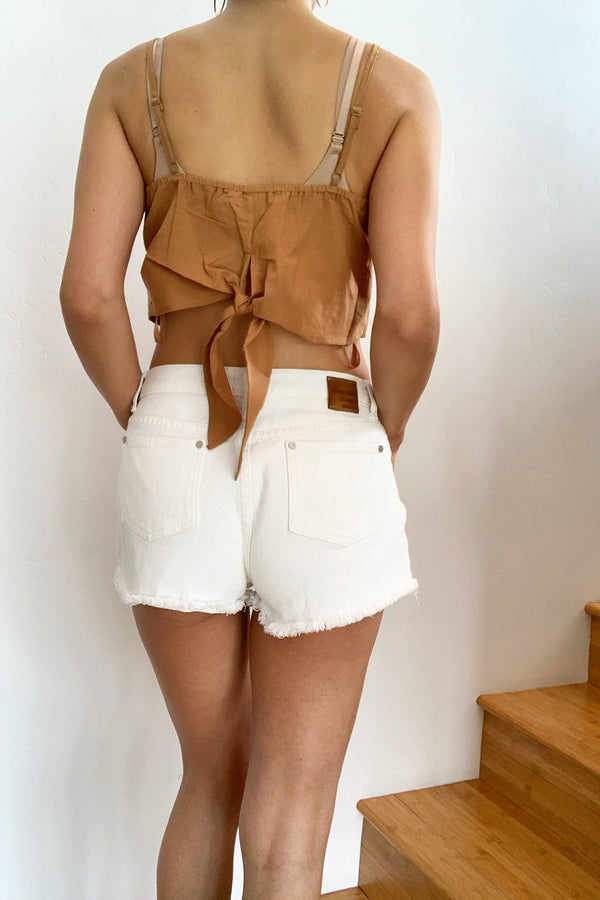 Santorini Cotton Tie Back Top Ochre