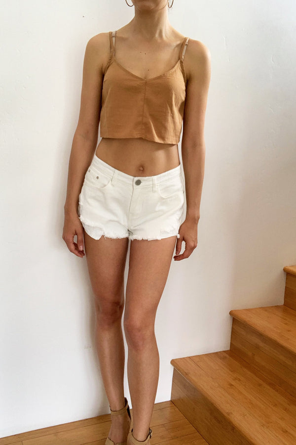 Santorini Cotton Tie Back Top Ochre