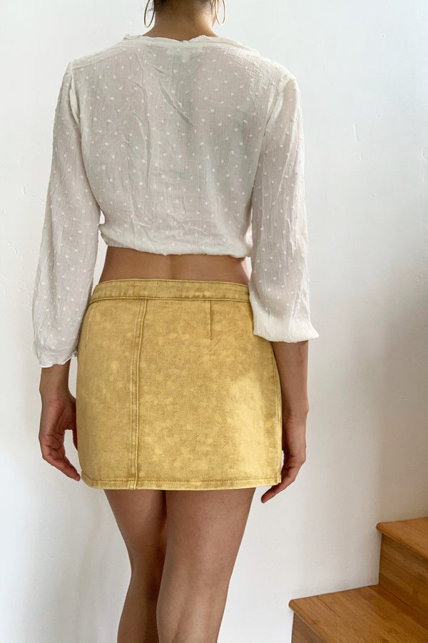 Santorini Wrap Mini Skirt Mustard